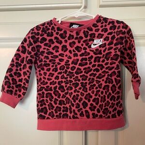 Nike, 12M,Toddler Girls Pink Cheetah Leopard Print Sweatshirt Baby Sweat Shirt